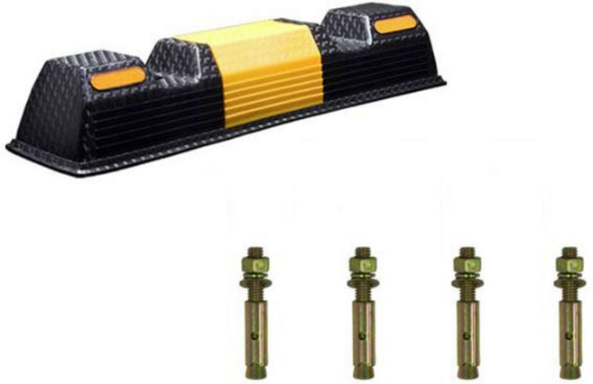 신도산업 신도주차블럭 셋트앙카 4p + 부자재 세트, 블랙, 1세트