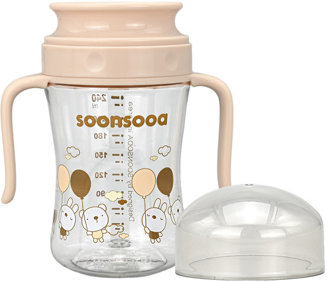 순수아 유아동 흘림방지컵, 240ml, 1개, 베이지