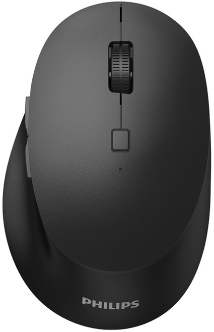 필립스 멀티페어링 저소음 5버튼 무선 마우스, SPK7607, 블랙
