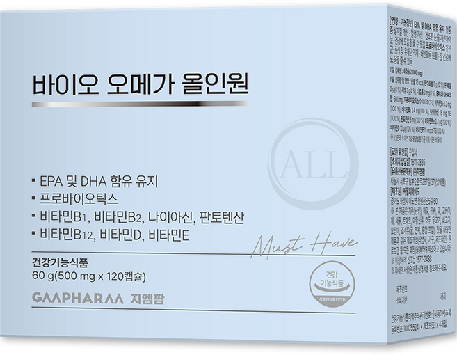 지엠팜 바이오 오메가 올인원 60g, 120정, 1개