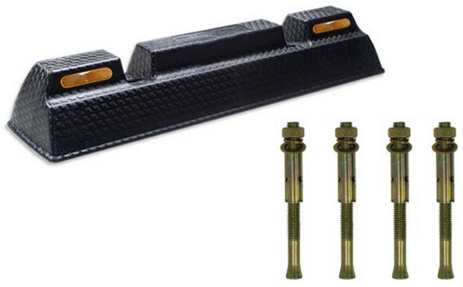 신도산업 PP주차블럭 앙카 4p + 부자재 세트, 블랙, 1세트