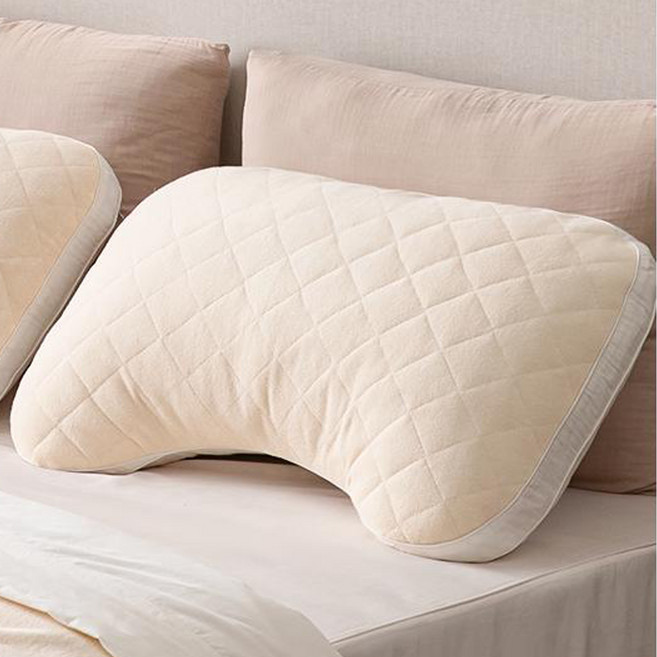 기절베개 테리타올 베개솜 + 베개커버 세트, 베이지, 1개