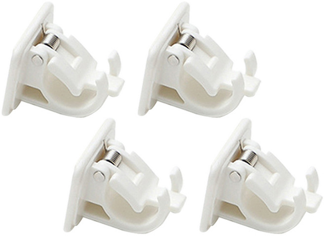 월드크린 무타공 스프링 압축봉 브라켓 홀더, 화이트, 4개