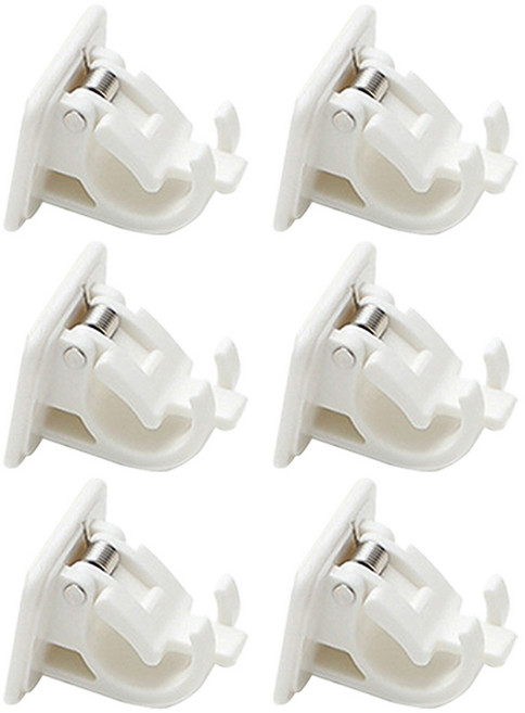 월드크린 무타공 스프링 압축봉 브라켓 홀더, 화이트, 6개