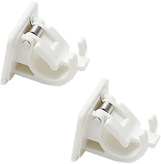 월드크린 무타공 스프링 압축봉 브라켓 홀더, 화이트, 2개