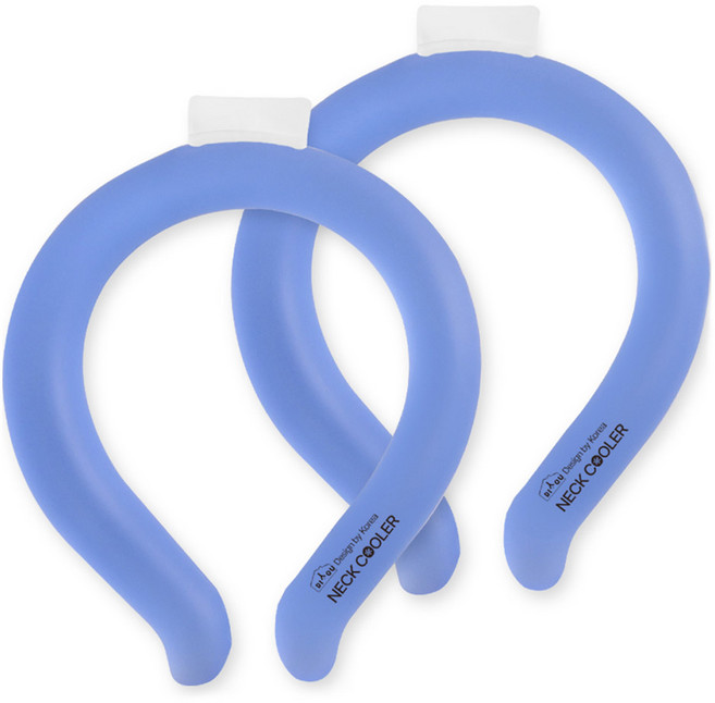 디유 콜드링 여름 넥쿨러 pcm 재질 자연냉각 넥워머 쿨스카프 주니어용 블루 2 x 15 cm, 2개