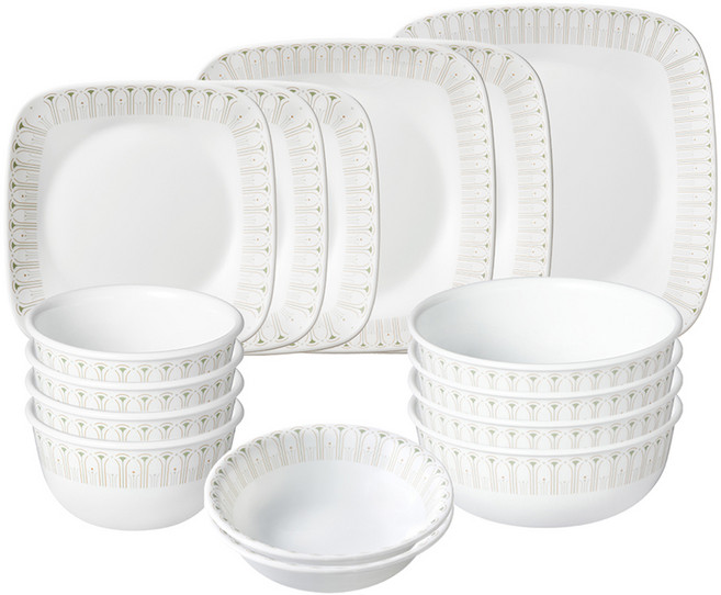 코렐 글램그린 사각 4인 홈 식기세트 16p, 혼합색상, 6종, 1세트