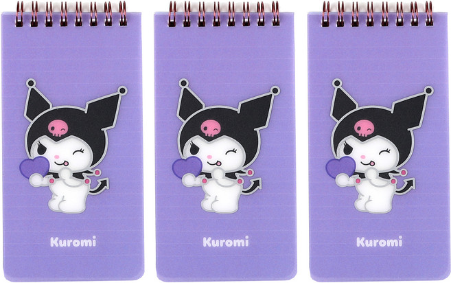 산리오캐릭터즈 PP 상철수첩 80매, 퍼플(쿠로미), 3개