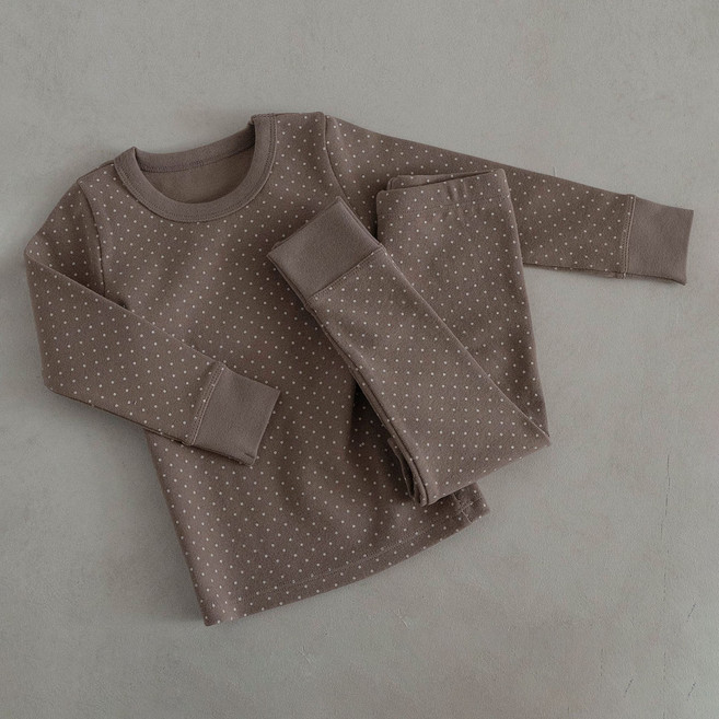 피카부 유아용 땡땡 보온 실내복 상하의 세트