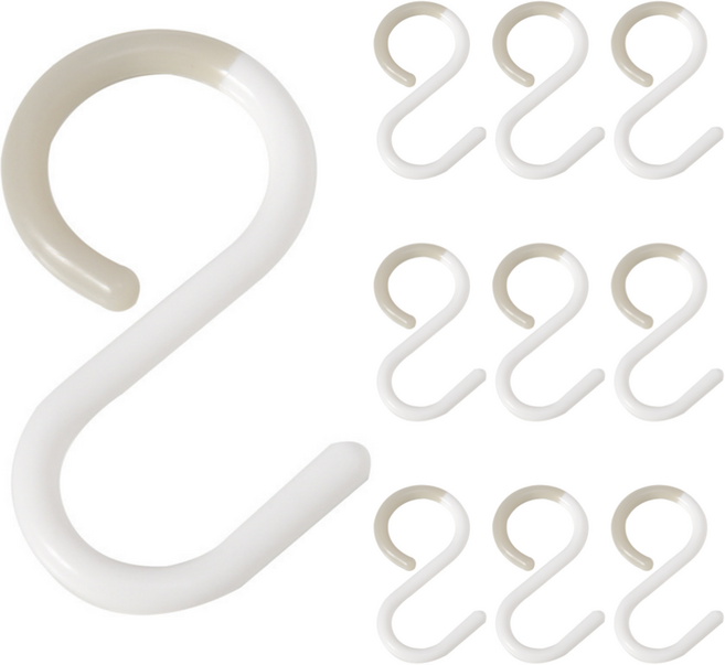 리빙홈디테일 고정형 S자 A형 고리 LHD-034, 화이트, 10개