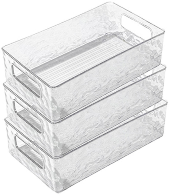 마켓피오 홈 투명 다용도 pp 정리 수납함, 타입3, 3개