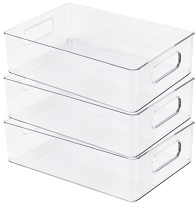 마켓피오 홈 투명 다용도 pp 정리 수납함, 타입1, 3개