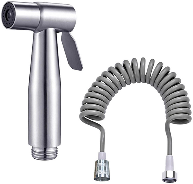 월드크린 올스텐 욕실 베란다 스프레이건 + 호스줄 세트, 1세트, 실버