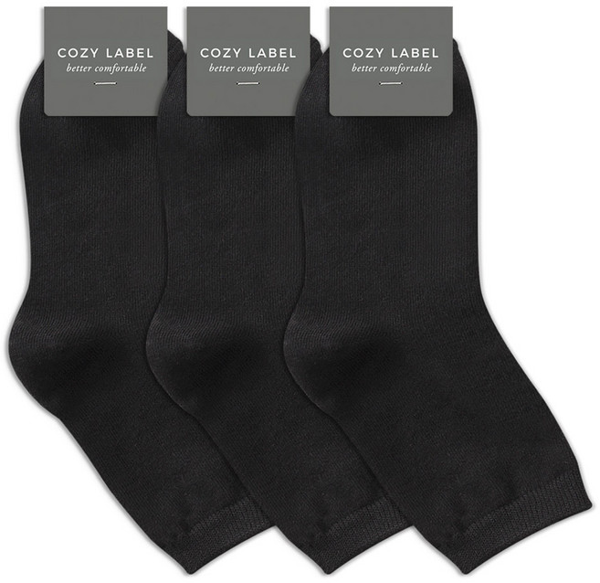 코지라벨 여성용 편안한 일상룩 코디 2올 무지 중목 양말 3켤레