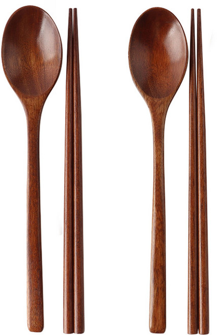 이와이엔스토리 옻칠 수저 세트, 우드, 숟가락 2p + 젓가락 2p, 1세트