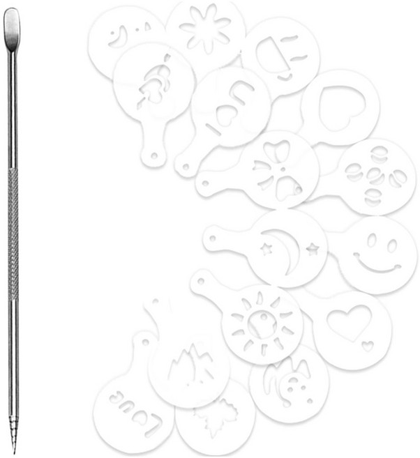 칼딘 라떼 아트 펜 + 툴 16종 MF 세트, 혼합색상, 1개