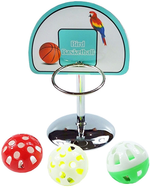 랜보어 앵무새 농구대 + 방울공 세트 S, 혼합색상(눙구대), 랜덤발송(공), 1세트