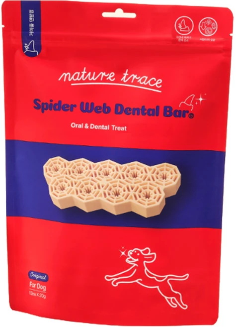 네이처트레이스 강아지 스파이더웹 덴탈바 12p, 닭고기, 240g, 1개 - 쿠팡