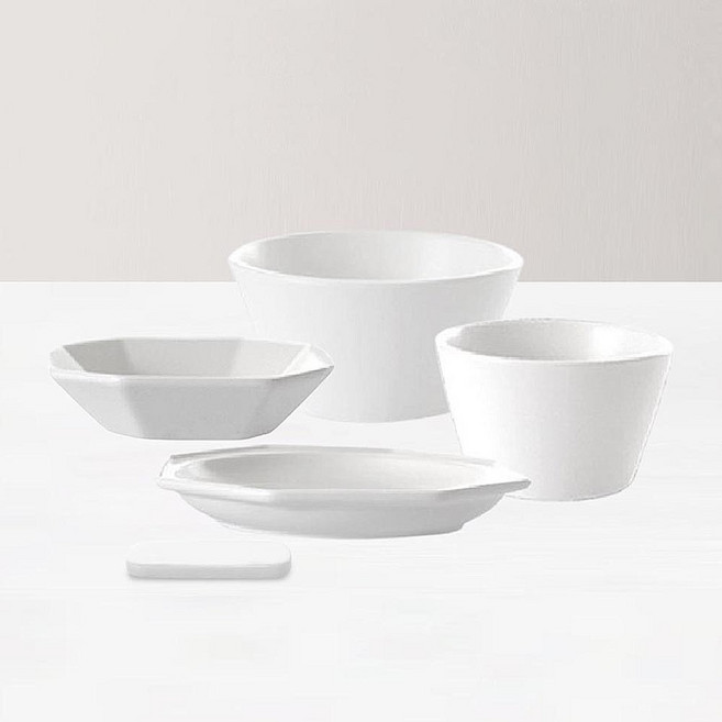 프렐류드 심플레 1인 혼밥세트 B 5p, 마시멜로, 공기 + 대접 + 찬기 소 + 디저트접시 + 수저받침, 1세트