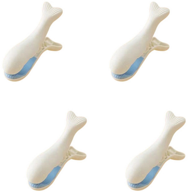 더자카 고래 다용도 이불 빨래집게, 스카이블루, 4개