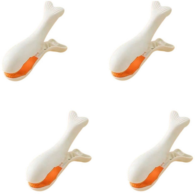 더자카 고래 다용도 이불 빨래집게, 코랄핑크, 4개