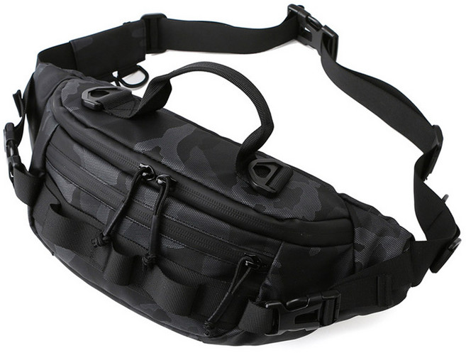 히즈플랜 루어낚시 힙색 슬링백, 블랙