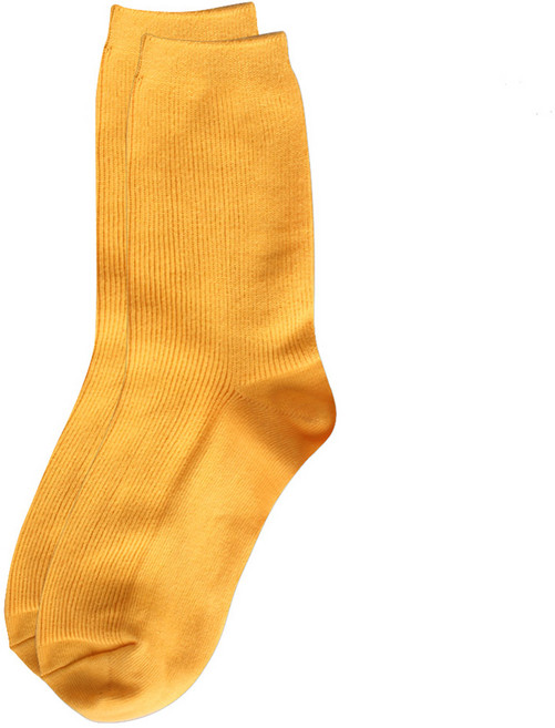 코지라벨 여성용 일상 속 포인트 컬러 중목 골지 양말 1켤레