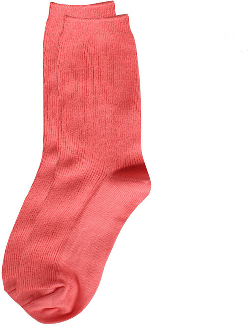 코지라벨 여성용 일상 속 포인트 컬러 중목 골지 양말 1켤레