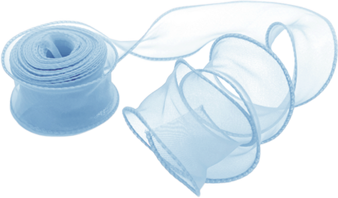 MAKE&HOBBY 歐根紗雪紡包裝波浪緞帶, 1個, 9m, 天藍色