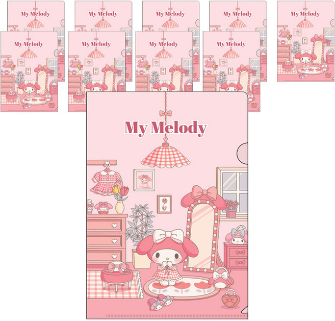 산리오 L자홀더파일 room, 마이멜로디, 10개