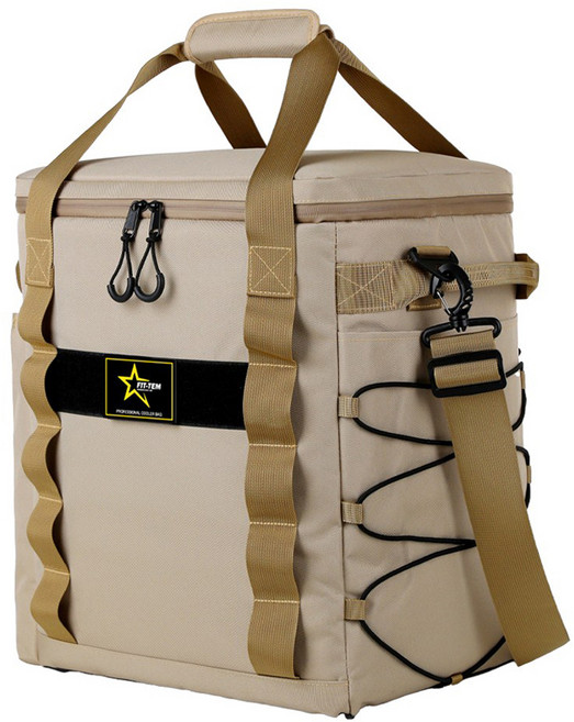 핏템 대용량 방수 쿨러백, 라이트 브라운, 40L