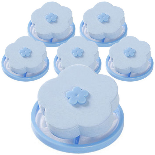 메오 홈 플라워 통돌이 세탁거름망, 블루, 6개