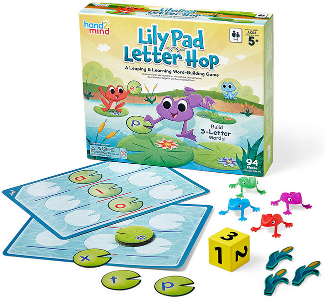 핸드투마인드 릴리 패드 레터 홉 영어 단어 게임 IN95966, 혼합색상, 1개