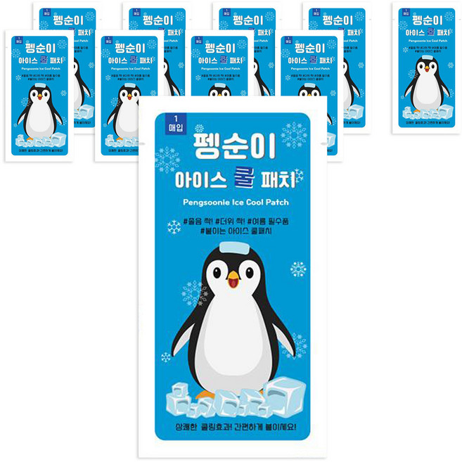 펭순이 붙이는 아이스 쿨패치 1매입 12 x 5 cm 랜덤발송, 10개