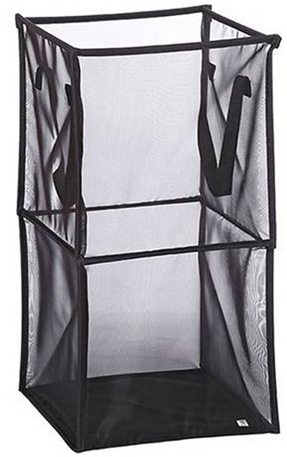 메오 홈 접이식 메쉬 다용도 보관 사각 세탁 바구니, 블랙