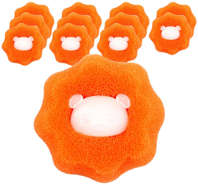 메오 홈 털 먼지제거 엉킹방지 스폰지 세탁필터, 오렌지, 12개