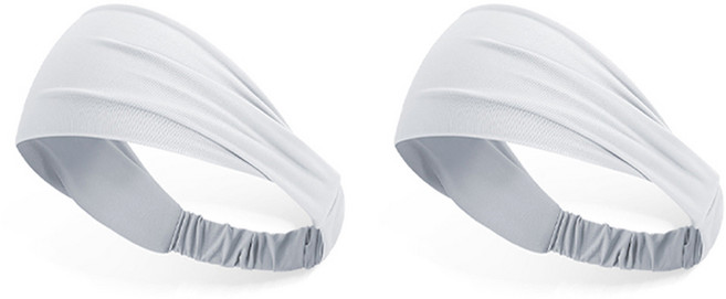 얼리포츠 여성용 스포츠 와이드 헤어밴드, 그레이, 2개