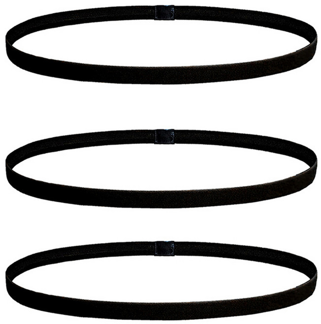 얼리포츠 스포츠 헤어 밴드 띠, 블랙, 3개