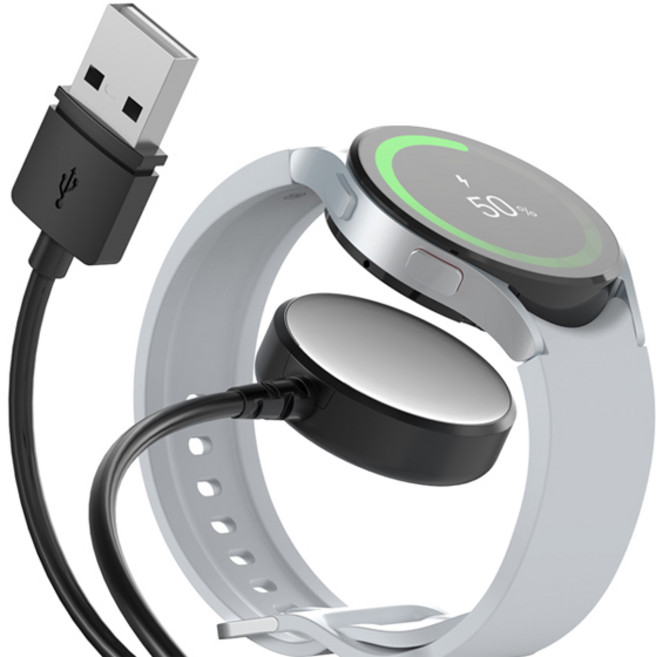일리온 갤럭시워치 호환 맥세이프 무선 충전기 케이블 충전독, 블랙, 1개