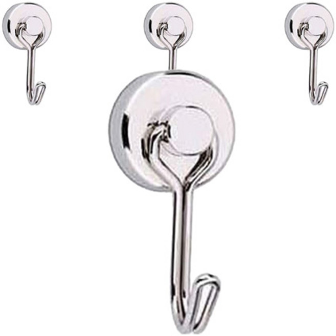 플라카 360도 회전형 자석 고리 후크 16mm, 실버, 4개