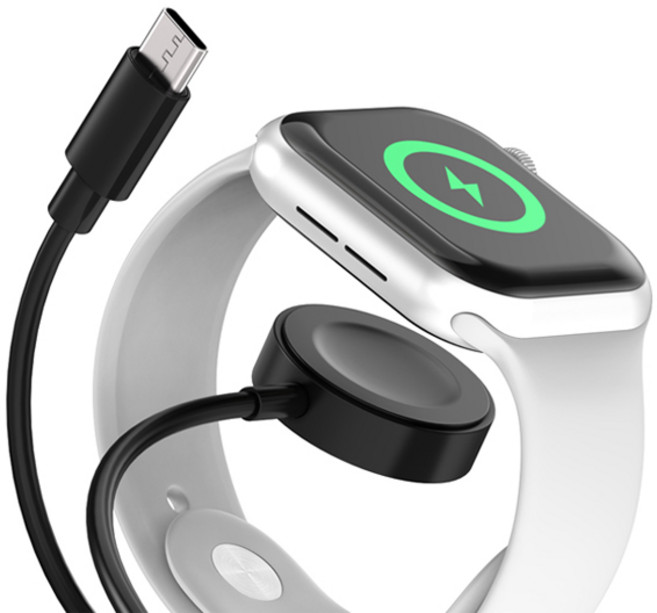 일리온 애플워치 호환 맥세이프 무선 충전기 케이블 충전독, 블랙, 1개