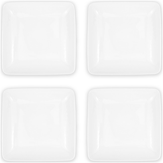 러브 본차이나 정사각 접시 4p, 화이트, 1개, 단품