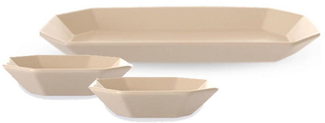 프렐류드 심플레 직사각접시 + 찬기 중 2p 세트 3p, 오트밀, 직사각접시(1p) + 찬기 중(2p), 1세트