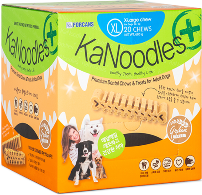 포켄스 강아지 카누들 플러스 필로팩 덴탈껌 XL 20p, 치석 관리, 680g, 1세트