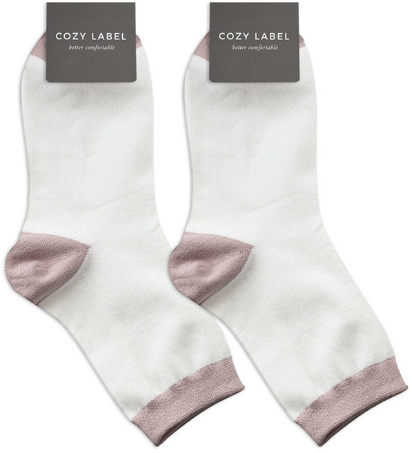 코지라벨 여성용 귀여운 컬러포인트 베이직 양말 2켤레