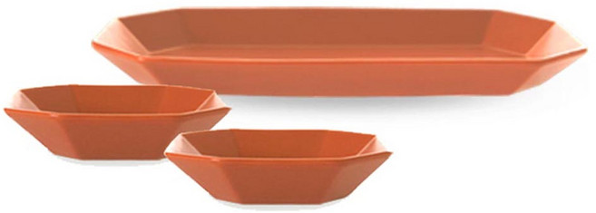 프렐류드 심플레 직사각접시 + 찬기 중 2p 세트 3p, 캐롯, 직사각접시(1p) + 찬기 중(2p), 1세트