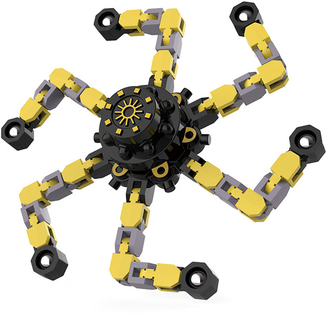 리버폭스 핑커팁 자이로 스코프 변신 피젯스피너, 노랑, 1개