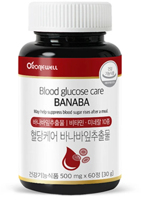 로니웰 혈당케어 바나바잎추출물, 60정, 1개 - 쿠팡