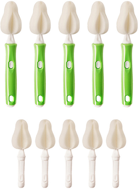 순수아 젖꼭지솔 5p + 리필용 솔 5p 세트, 그린, 1세트