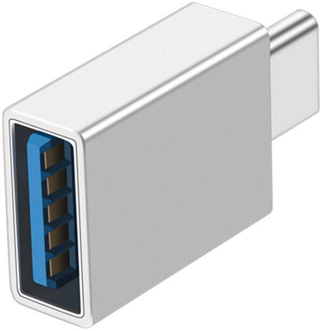 헨센 USB to C타입 사각 경량 변환젠더, 실버, 1개